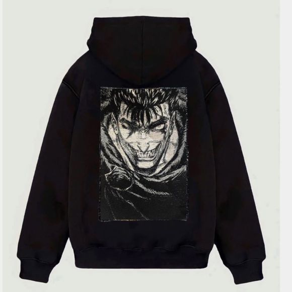 VENDETTA Shirts Vendetta Vaaw228 Berserk Tapestry Hoodie Black